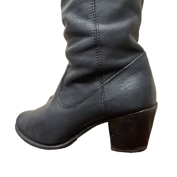 FRYE Tall Jackie Button Slouchy Leather Boots - Picture 7 of 10